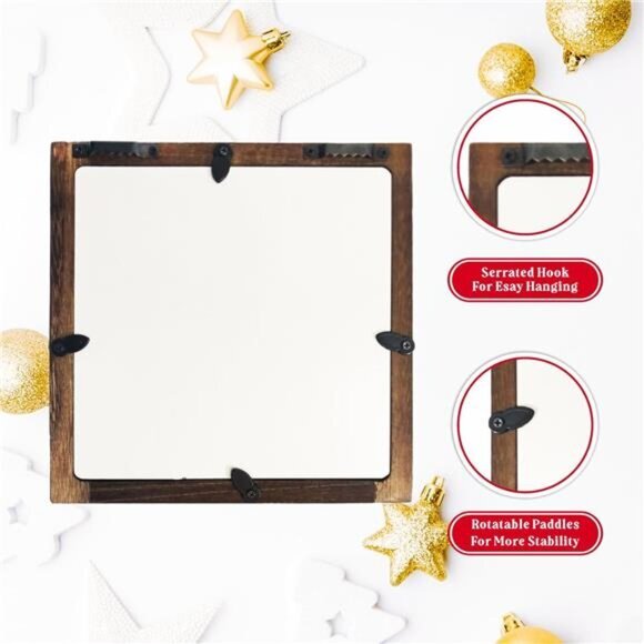 Funny Christmas Wooden Sign, 7x7 Inch Vintage Holiday Tiered Tray Decor - Picture 3 of 8